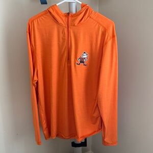 Cleveland Browns Orange Quarter Zip Hoodie